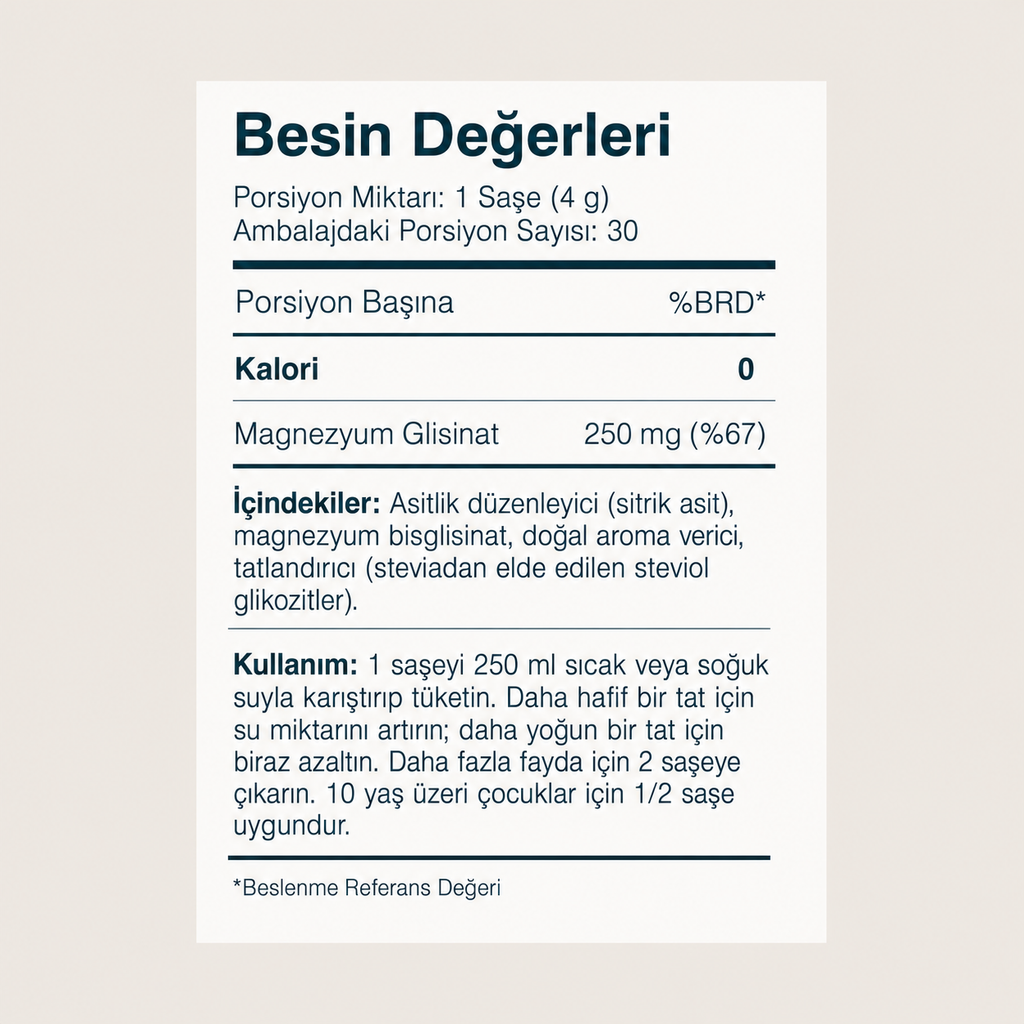 Magnezyum Glisinat İçecek Karışımı — 30 Gece (1 Kutu)
