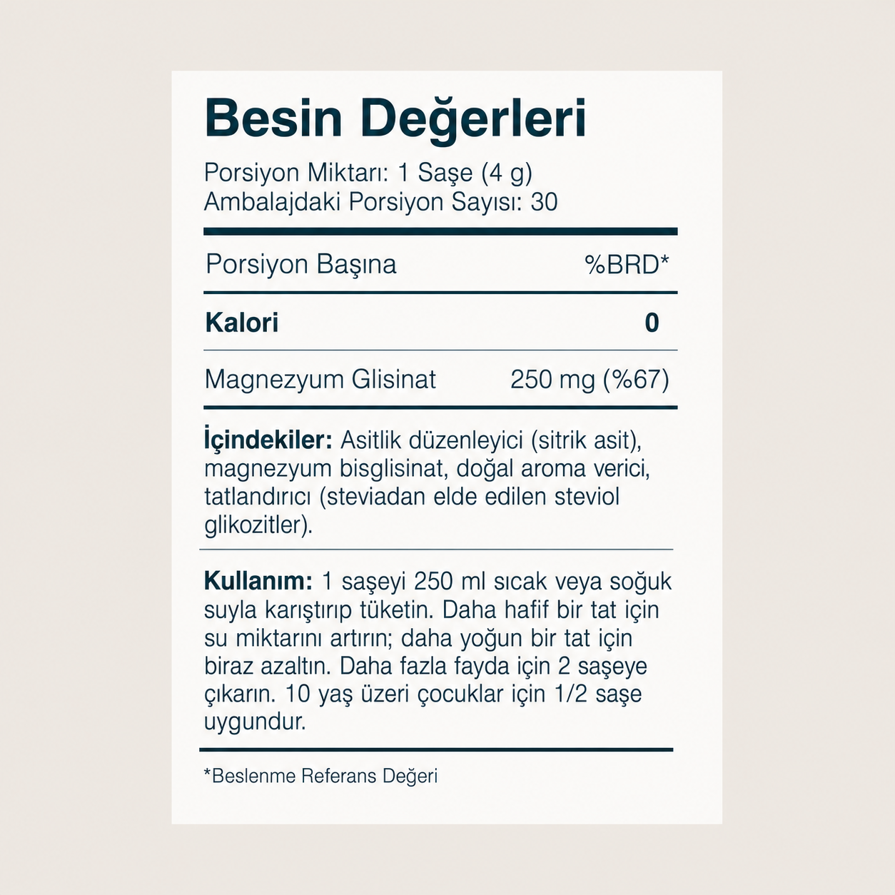 Magnezyum Glisinat İçecek Karışımı — 30 Gece (1 Kutu)